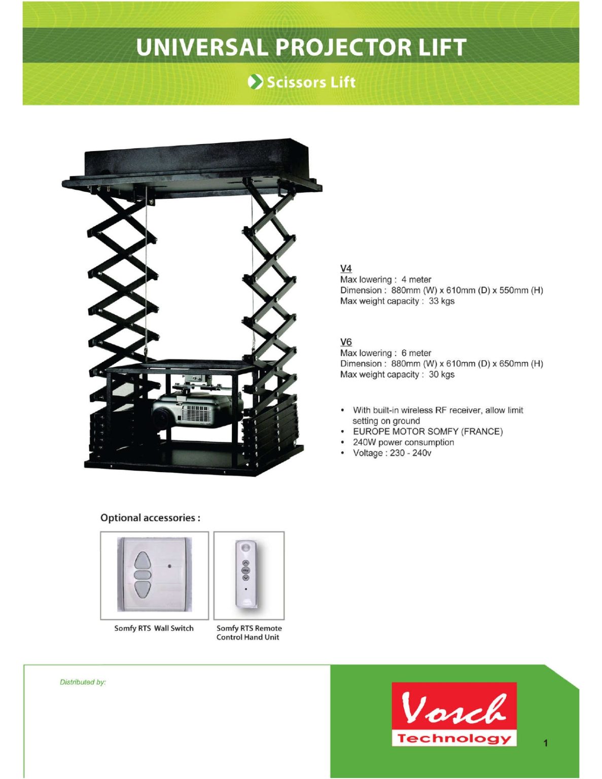 VOSCH UNIVERSAL PROJECTOR (SCISSORS LIFT) V6 – DZIT Software, Hardware ...
